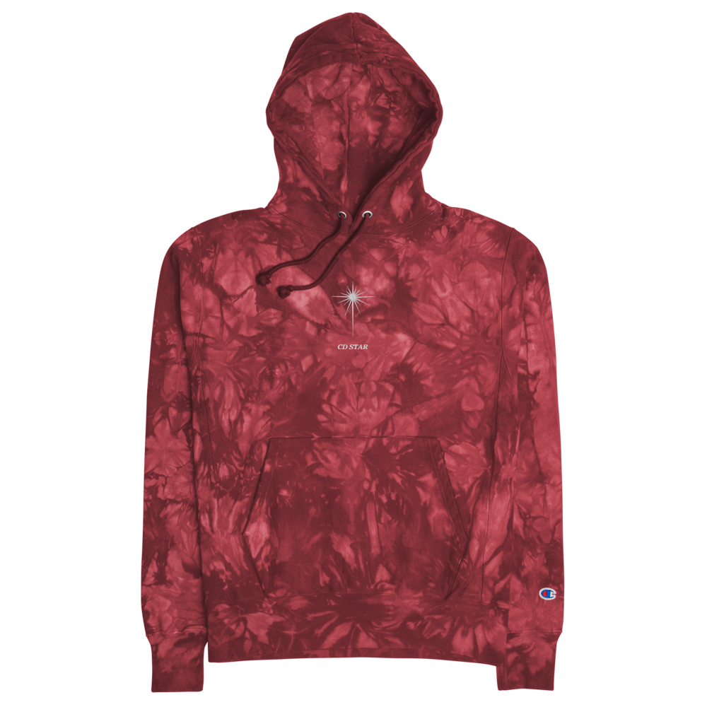 cd star tie dye logo sweatshirt red